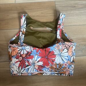 Flowered Key Hole Tank with a Built In Bra